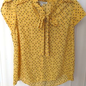 Haute Monde Yellow Polka Dots Blouse